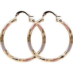 18K Gold Plated Hollow Carved Geometry Huggie Hoop Earrings